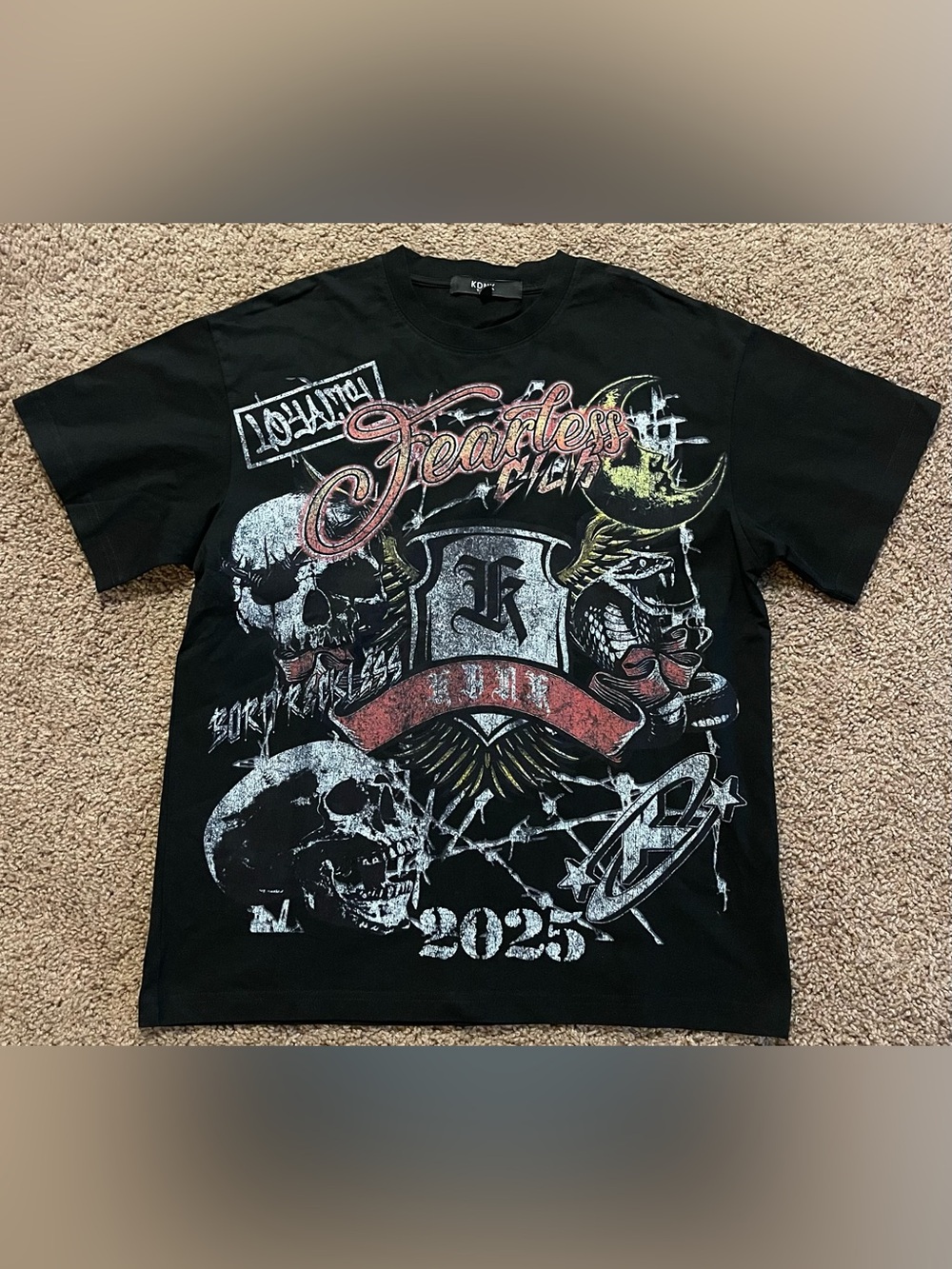KDNK Fearless Graphic Black Men’s T-Shirt NWOT